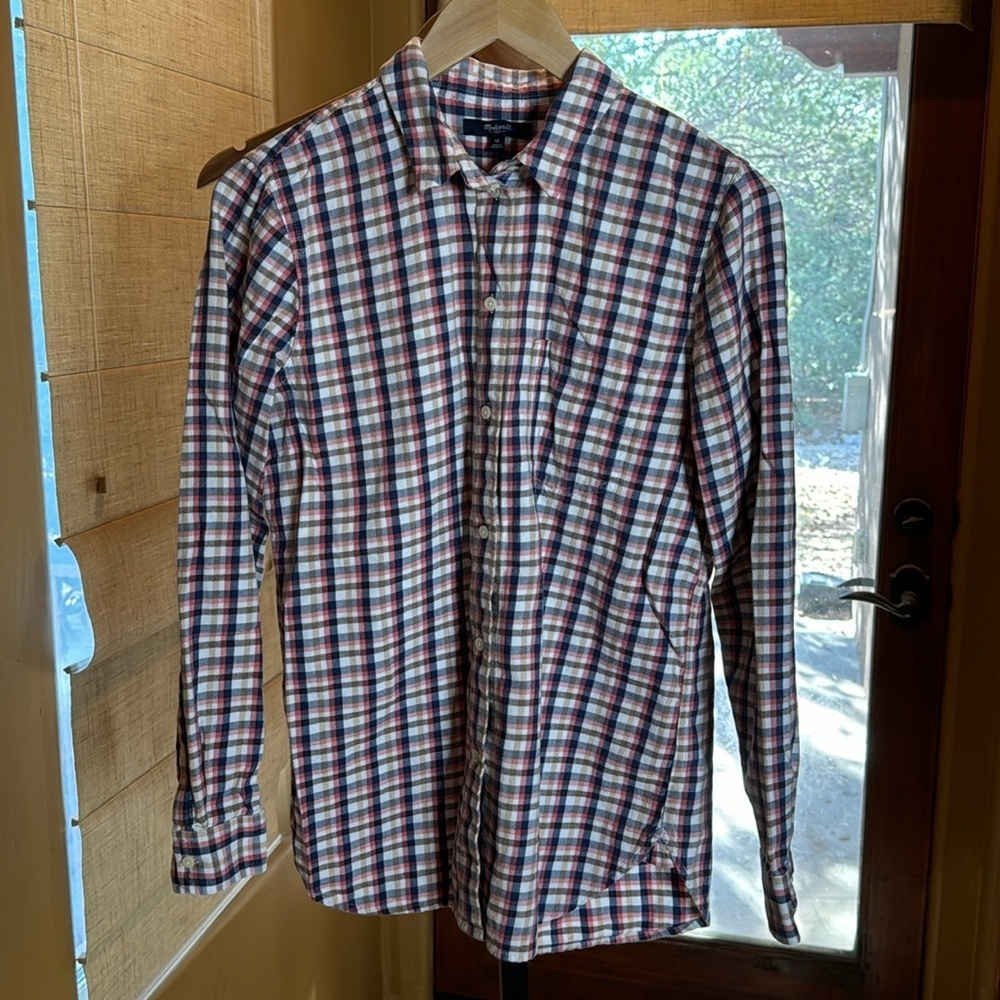 Madewell Flannel Button-Up Plaid Shirt Size Medium - Picture 1 of 9